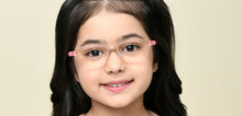 Load image into Gallery viewer, Matte Pink Rectangle Full Rim Kids Eyeglasses by Hooper-220032