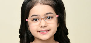 Matte Pink Rectangle Full Rim Kids Eyeglasses by Hooper-220032
