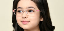 Load image into Gallery viewer, Matte Pink Rectangle Full Rim Kids Eyeglasses by Hooper-220032