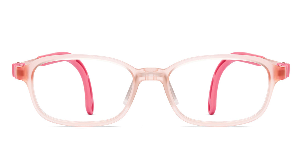 Matte Pink Rectangle Full Rim Kids Eyeglasses by Hooper-220032