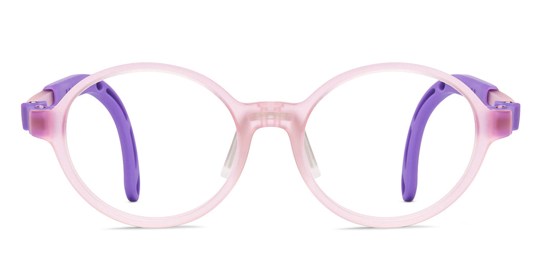 Matte Pink Round Full Rim Kids Eyeglasses by Hooper-220058
