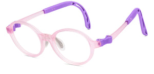 Matte Pink Round Full Rim Kids Eyeglasses by Hooper-220058