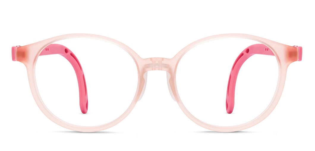 Matte Pink Round Full Rim Kids Eyeglasses by Hooper-220068