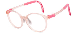 Matte Pink Round Full Rim Kids Eyeglasses by Hooper-220069