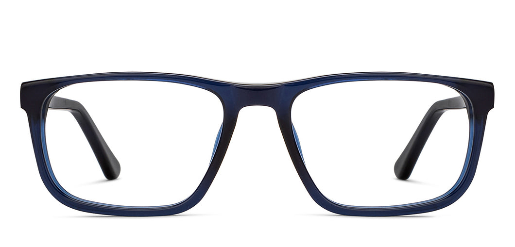 Blue Rectangle Full Rim Kids Eyeglasses by Hooper-208886