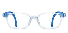 Load image into Gallery viewer, Transparent Blue Rectangle Full Rim Kids Eyeglasses by Hooper-220049
