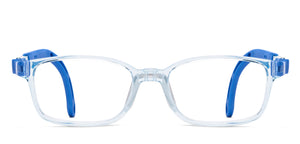 Transparent Blue Rectangle Full Rim Kids Eyeglasses by Hooper-220049