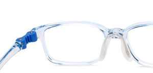Transparent Blue Rectangle Full Rim Kids Eyeglasses by Hooper-220049