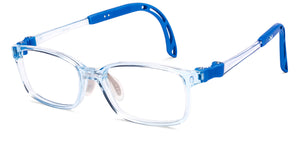 Transparent Blue Rectangle Full Rim Kids Eyeglasses by Hooper-220050