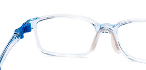 Transparent Blue Rectangle Full Rim Kids Eyeglasses by Hooper-220050