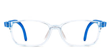 Load image into Gallery viewer, Transparent Blue Rectangle Full Rim Kids Eyeglasses by Hooper-220051