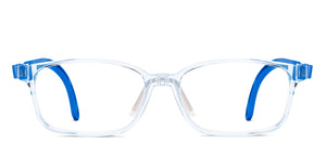 Transparent Blue Rectangle Full Rim Kids Eyeglasses by Hooper-220051