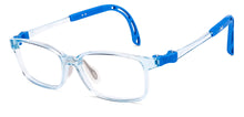 Load image into Gallery viewer, Transparent Blue Rectangle Full Rim Kids Eyeglasses by Hooper-220051
