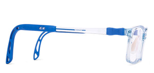 Transparent Blue Rectangle Full Rim Kids Eyeglasses by Hooper-220051