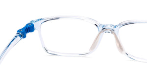 Transparent Blue Rectangle Full Rim Kids Eyeglasses by Hooper-220051