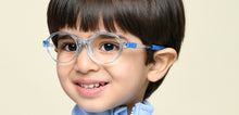 Load image into Gallery viewer, Transparent Blue Round Full Rim Kids Eyeglasses by Hooper-220060