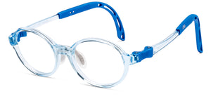 Transparent Blue Round Full Rim Kids Eyeglasses by Hooper-220060