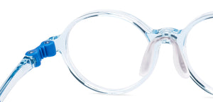 Transparent Blue Round Full Rim Kids Eyeglasses by Hooper-220060
