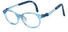 Load image into Gallery viewer, Transparent Blue Round Full Rim Kids Eyeglasses by Hooper-220064