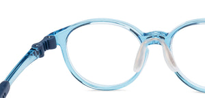 Transparent Blue Round Full Rim Kids Eyeglasses by Hooper-220064