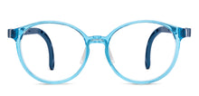 Load image into Gallery viewer, Transparent Blue Round Full Rim Kids Eyeglasses by Hooper-220066
