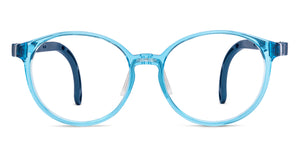 Transparent Blue Round Full Rim Kids Eyeglasses by Hooper-220066