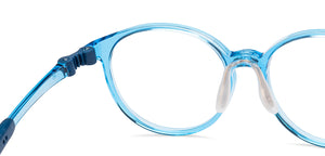 Transparent Blue Round Full Rim Kids Eyeglasses by Hooper-220066