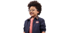 Load image into Gallery viewer, Transparent Grey Rectangle Full Rim Kids Eyeglasses by Hooper-220034