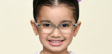 Load image into Gallery viewer, Transparent Grey Rectangle Full Rim Kids Eyeglasses by Hooper-220034