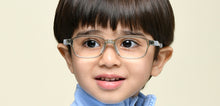 Load image into Gallery viewer, Transparent Grey Rectangle Full Rim Kids Eyeglasses by Hooper-220034