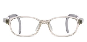 Transparent Grey Rectangle Full Rim Kids Eyeglasses by Hooper-220034