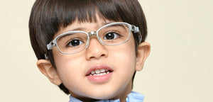 Transparent Grey Rectangle Full Rim Kids Eyeglasses by Hooper-220043