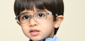 Transparent Grey Rectangle Full Rim Kids Eyeglasses by Hooper-220043