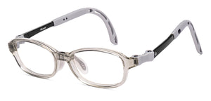 Transparent Grey Rectangle Full Rim Kids Eyeglasses by Hooper-220043