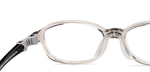 Transparent Grey Rectangle Full Rim Kids Eyeglasses by Hooper-220043