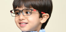 Load image into Gallery viewer, Transparent Grey Rectangle Full Rim Kids Eyeglasses by Hooper-220055