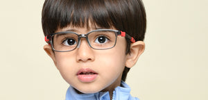 Transparent Grey Rectangle Full Rim Kids Eyeglasses by Hooper-220055