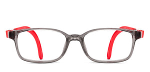 Transparent Grey Rectangle Full Rim Kids Eyeglasses by Hooper-220055
