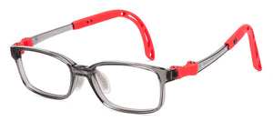 Transparent Grey Rectangle Full Rim Kids Eyeglasses by Hooper-220055