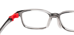 Transparent Grey Rectangle Full Rim Kids Eyeglasses by Hooper-220055