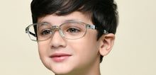 Load image into Gallery viewer, Transparent Grey Rectangle Full Rim Kids Eyeglasses by Hooper-220044