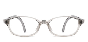Transparent Grey Rectangle Full Rim Kids Eyeglasses by Hooper-220044