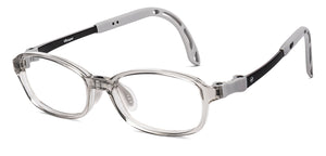 Transparent Grey Rectangle Full Rim Kids Eyeglasses by Hooper-220044