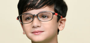 Transparent Grey Rectangle Full Rim Kids Eyeglasses by Hooper-220047