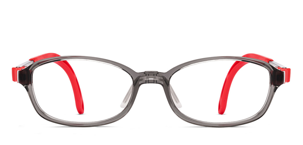 Transparent Grey Rectangle Full Rim Kids Eyeglasses by Hooper-220047