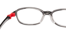 Load image into Gallery viewer, Transparent Grey Rectangle Full Rim Kids Eyeglasses by Hooper-220047