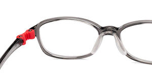 Transparent Grey Rectangle Full Rim Kids Eyeglasses by Hooper-220047