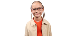 Transparent Grey Rectangle Full Rim Kids Eyeglasses by Hooper-220056