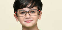 Load image into Gallery viewer, Transparent Grey Rectangle Full Rim Kids Eyeglasses by Hooper-220056