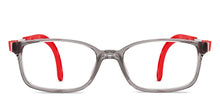 Load image into Gallery viewer, Transparent Grey Rectangle Full Rim Kids Eyeglasses by Hooper-220056